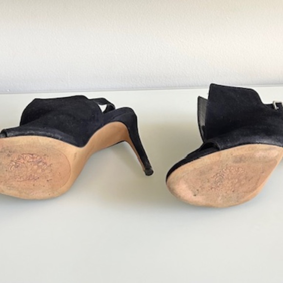 Vince Camuto Black Suede Peep-toe Sling Back Heel - Picture 5 of 5